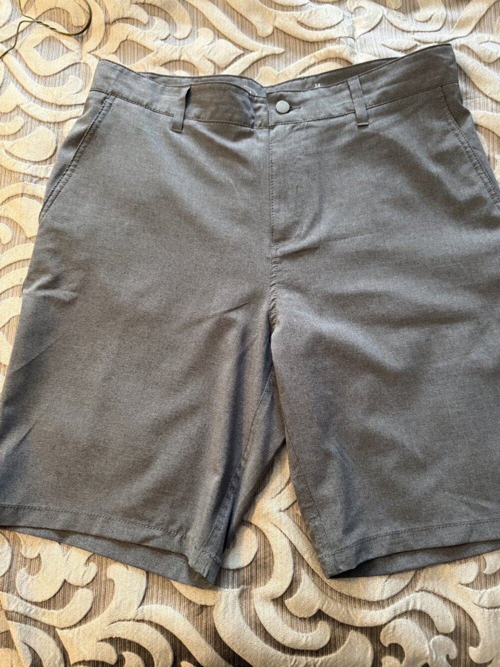 Panama Jack Shorts Mens Hybrid Stretch Size 34 Heather Gray Golf Performance